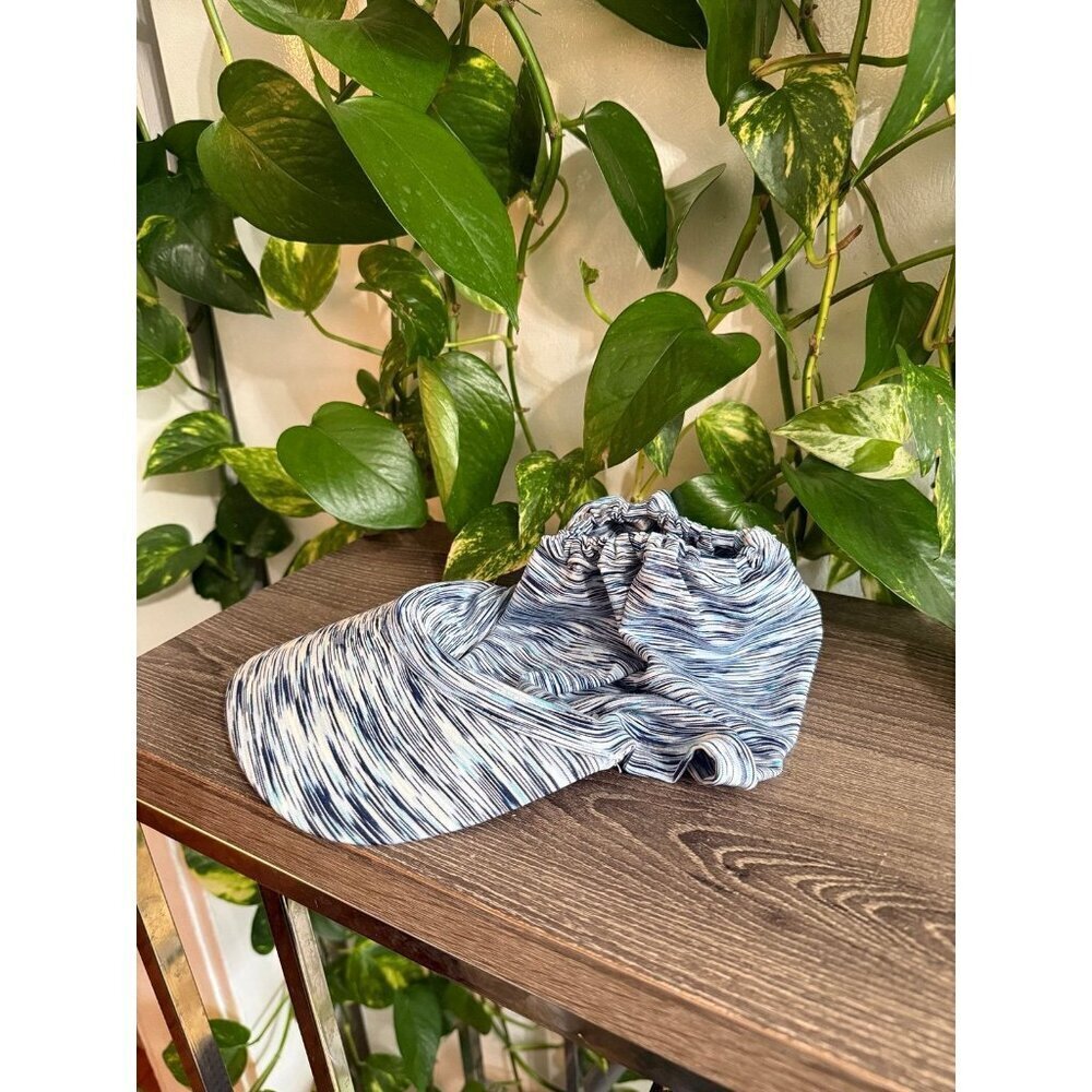 Blue Patterned Ponytail Sun Visor